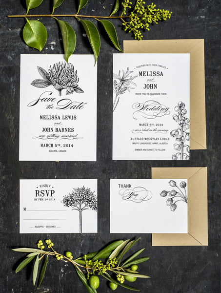 Botanical Flower Wedding Set