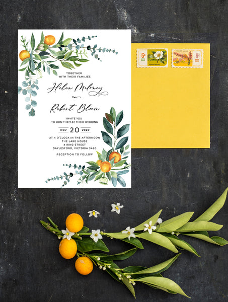 CIT01 Citrus Wedding Invitation