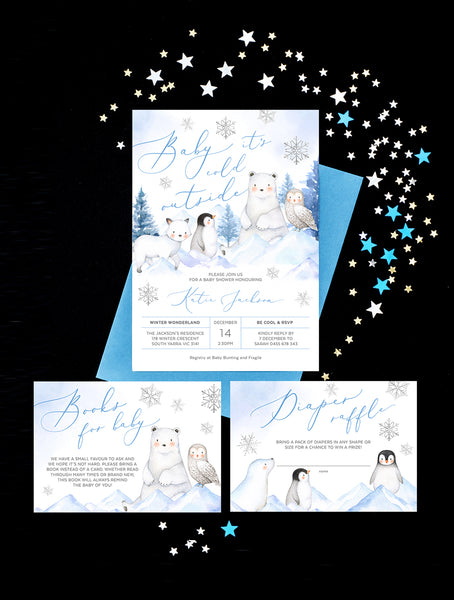 Winter Wonderland Baby Shower Invitation 3P ARCT01