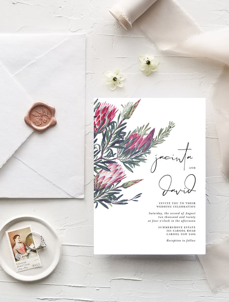 PRO4V Protea Wedding Invitation