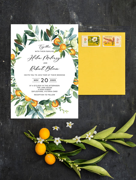 CIT03 Citrus Wedding Invitation