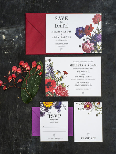 Colour Botanical Illustration Wedding Set