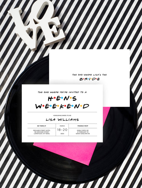 Friends TV Show Hens Party Invitations 3P