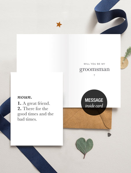 Be My Groomsman (Dictionary Definition)