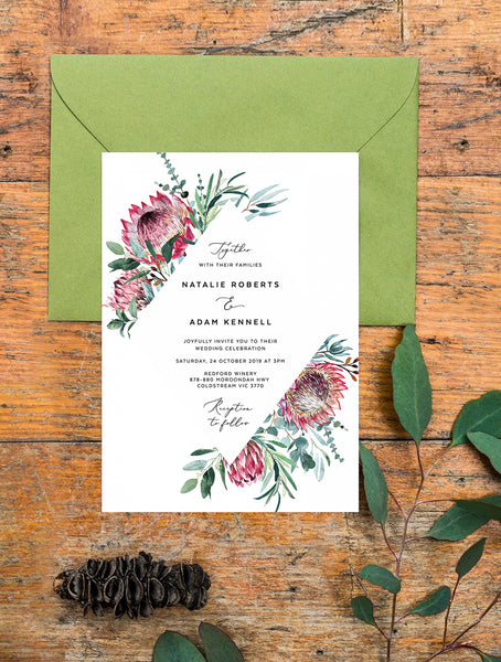 PRO1 Protea Wedding Invitation